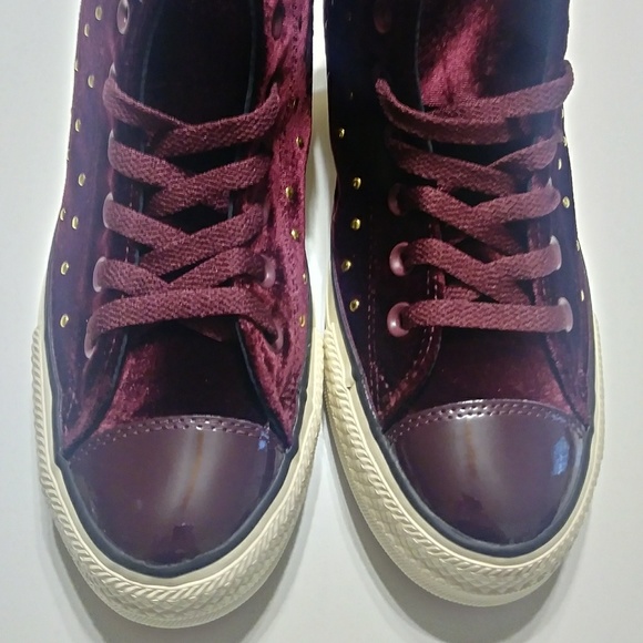 NWT Converse Chuck Taylor Lux Wedges Ruby Velvet - Picture 8 of 8